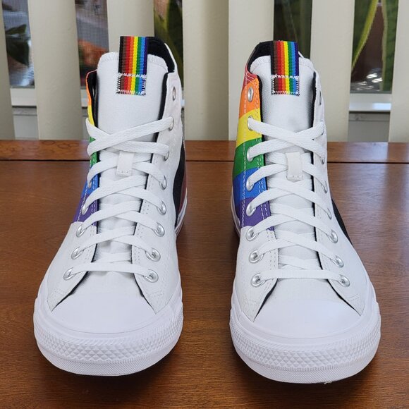 Converse Men's CTAS Hi Pride Canvas 167758C White/University Red/Multi NWB - Picture 4 of 12